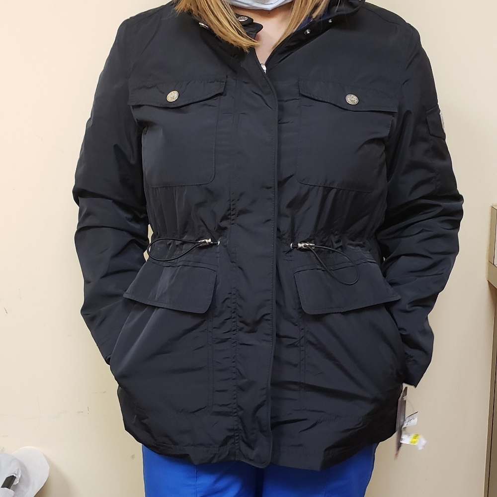 Vince camuto hooded trench coat large